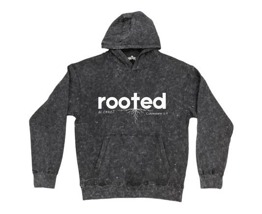 Rooted in Christ Acid Washed Hoodie